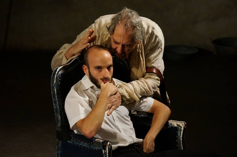 Raphaël Fournier y Rui Frati en Je suis Don Quixote. Paris, Théâtre de l'Opprimé, 2016